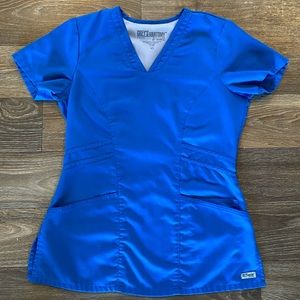 Royal blue scrub top